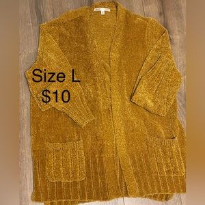 Mustard/Gold Cardigan Sweater